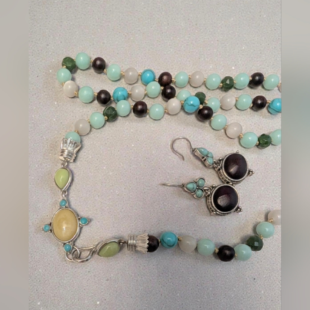 Monet Tribal Statement Jewelry Set – Designer Acrylic & Natural Wood